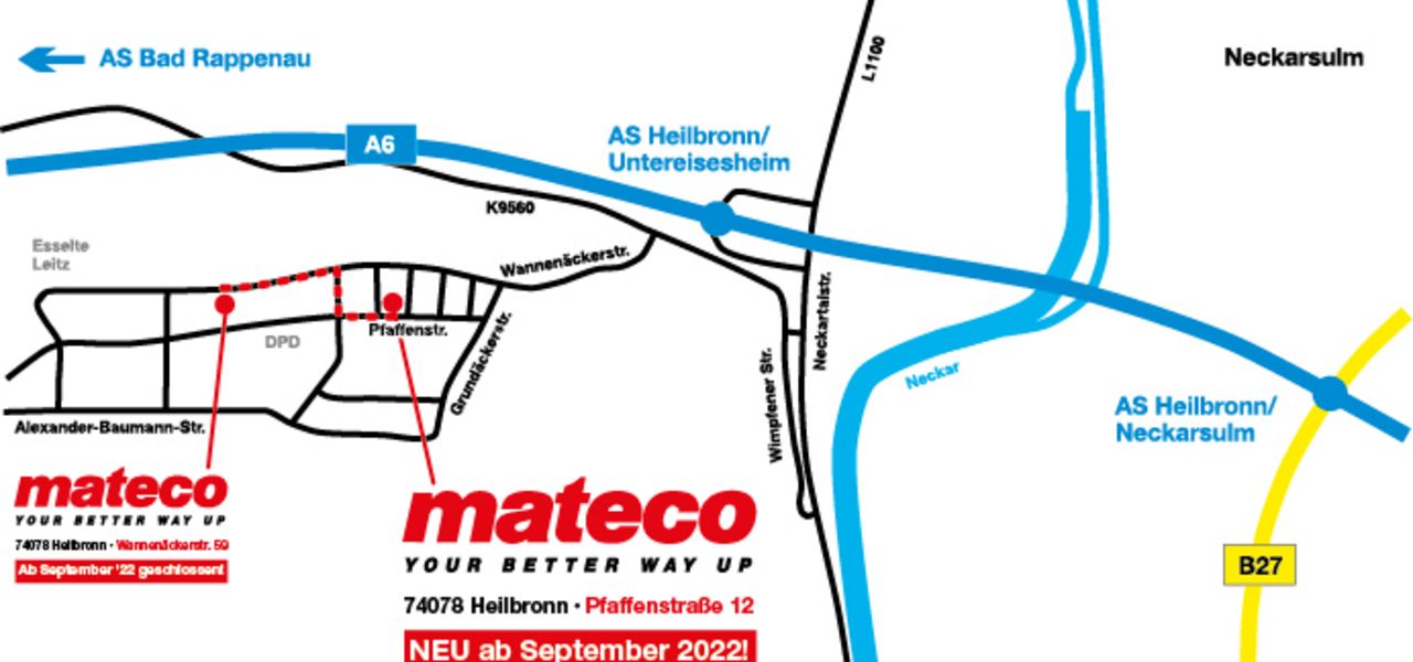 Anfahrtskizze neue mateco Mietstation in Heilbronn 