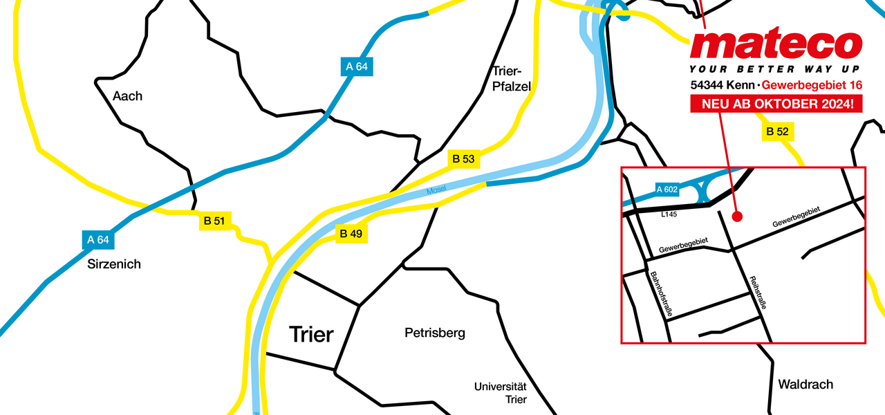 Anfahrtsskizze Trier - Mietstation mateco 