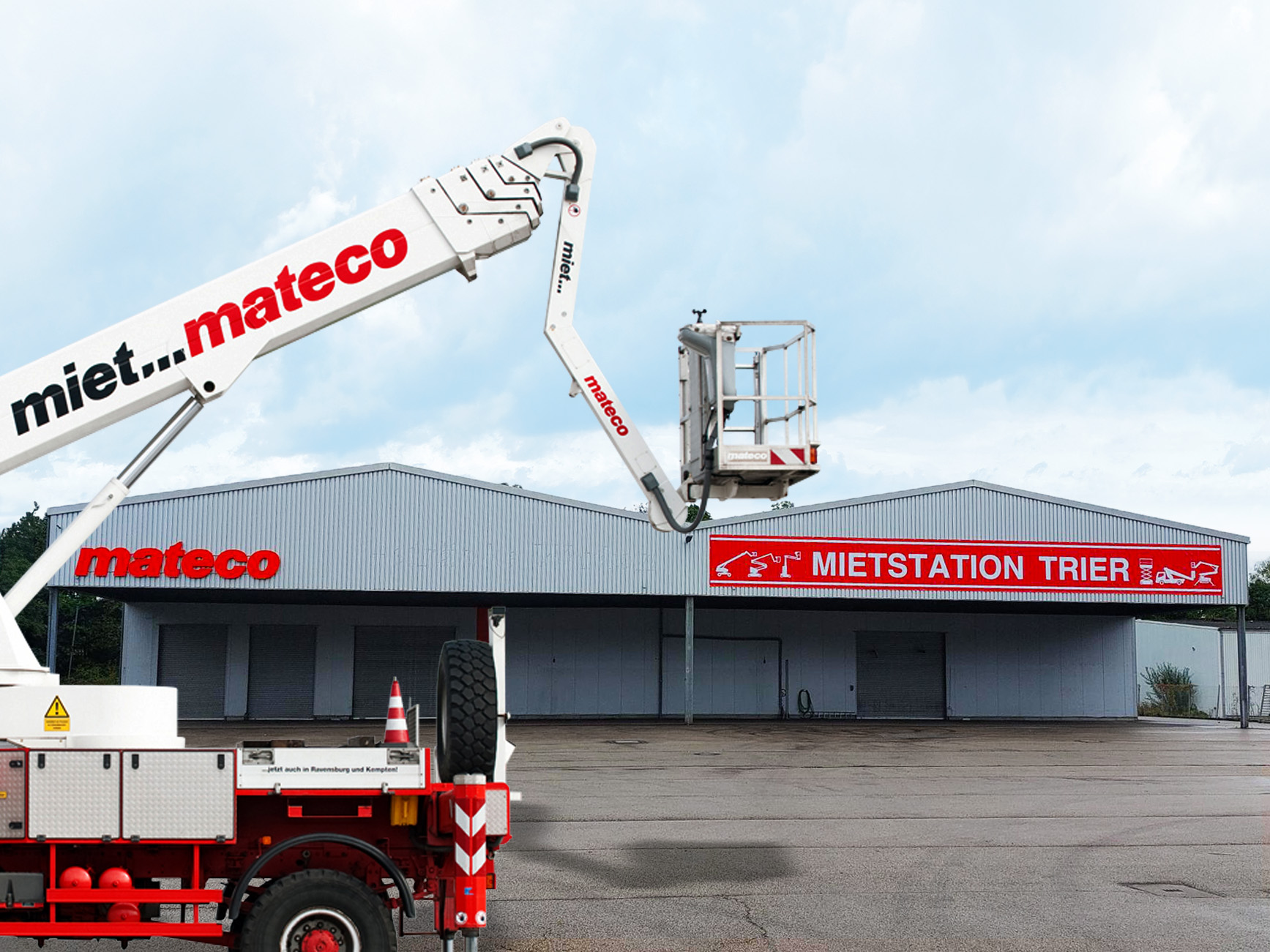 Mietstation Trier - mateco, Arbeitsbühnen mietet man beim Profi. 