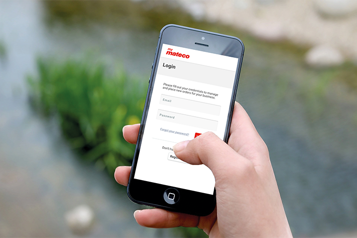 Handy mit der mymateco App